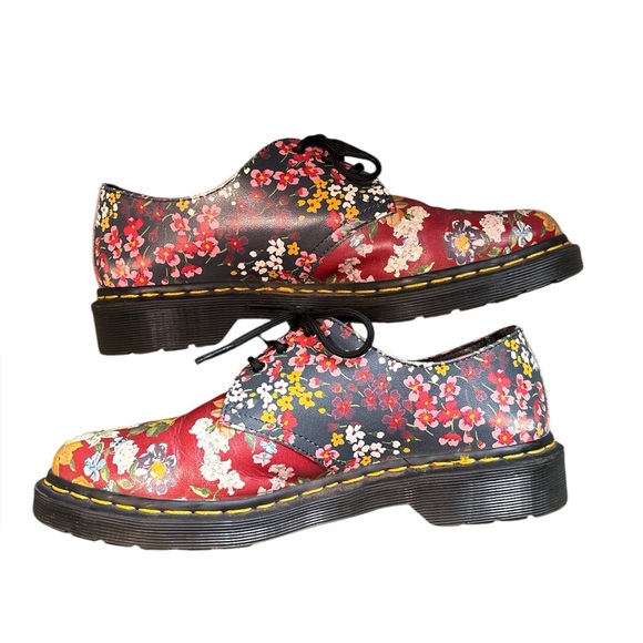 Dr Martens Air Hand Painted Floral Lace-Up Oxfords - Picture 6 of 11